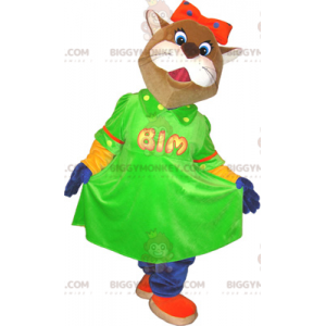 Disfraz de mascota gato marrón y blanco BIGGYMONKEY™ con