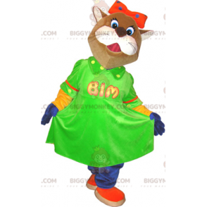 Disfraz de mascota gato marrón y blanco BIGGYMONKEY™ con
