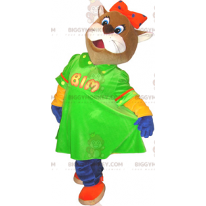 Disfraz de mascota gato marrón y blanco BIGGYMONKEY™ con