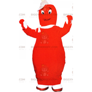 Red Barbapapa BIGGYMONKEY™ mascot costume. Giant Bowling Pin