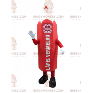 Giant Red Pencil BIGGYMONKEY™ Mascot Costume. Pen BIGGYMONKEY™