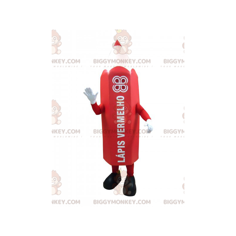 Kæmpe rød blyant BIGGYMONKEY™ maskotkostume. Pen BIGGYMONKEY™ maskot kostume - Blyantmasker - BiggyMonkey.com