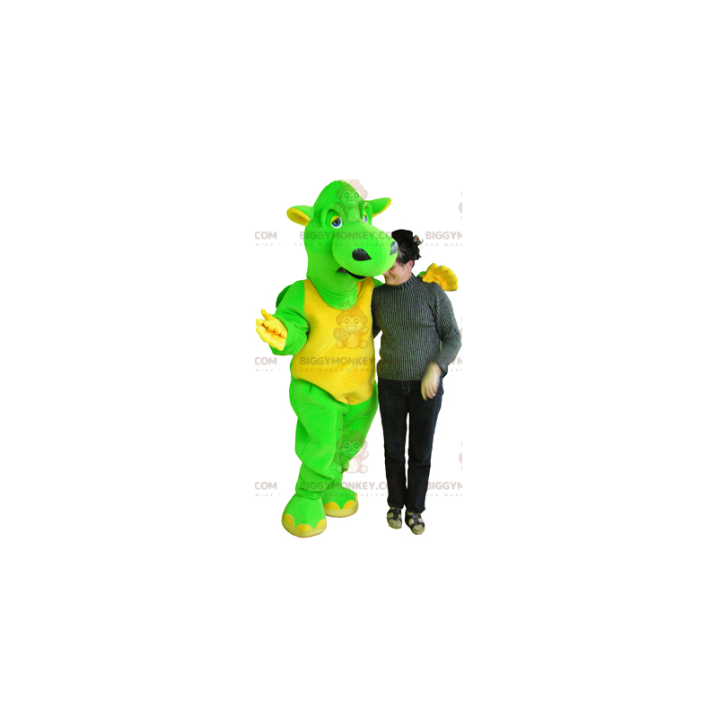 Funny Giant Green and Yellow Dragon BIGGYMONKEY™ Mascot Costume Funny Giant Green and Yellow Dragon BIGGYMONKEY™ Mascot Costume