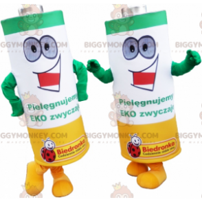 BIGGYMONKEY™s Maskottchen aus grün-gelben und weißen Elektrobatterien - Nicht klassifizierte Maskottchen - BiggyMonkey.com
