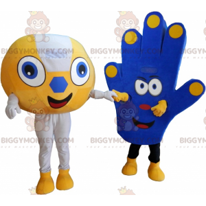 2 supporters maskot BIGGYMONKEY™ er en bold og en supporters