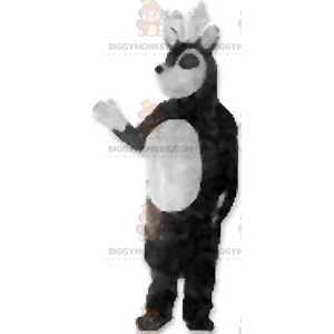 Schwarz-weißes Rentier-BIGGYMONKEY™-Maskottchen-Kostüm