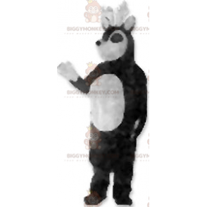 Schwarz-weißes Rentier-BIGGYMONKEY™-Maskottchen-Kostüm -