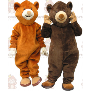 2 bjørns maskot BIGGYMONKEY™ en brunbjørn og en brunbjørn - Bjørn maskot - BIGGYMONKEY_06156 - BiggyMonkey.com