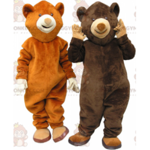 2 mascotte dell'orso BIGGYMONKEY™s un orso bruno e un orso