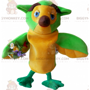Velmi vtipný kostým maskota BIGGYMONKEY™ ze zelené žlutohnědé
