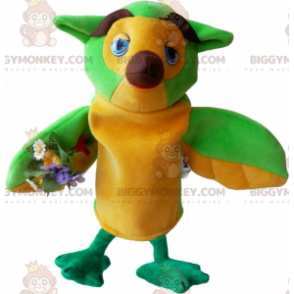 Very Funny Green Yellow Brown Owl BIGGYMONKEY™ Mascot Costume –
