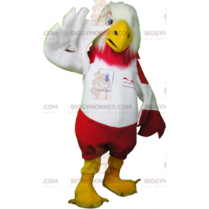 Kostým maskota BIGGYMONKEY™ Červené a bílé sportovní oblečení Eagle - Pták maskot - BIGGYMONKEY_06158 - BiggyMonkey.com