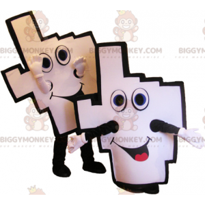 2 Maskot BIGGYMONKEY™ s bílými a černými podpůrnými rukama –