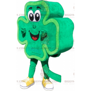 Smiling Green 4 Leaf Clover BIGGYMONKEY™ maskotdräkt - Plantera maskot - BIGGYMONKEY_06171 - BiggyMonkey.com