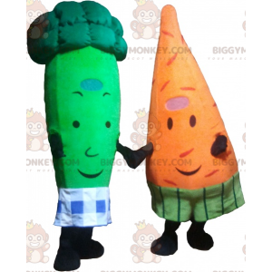 2 BIGGYMONKEY™s mascot: a carrot and a green broccoli -