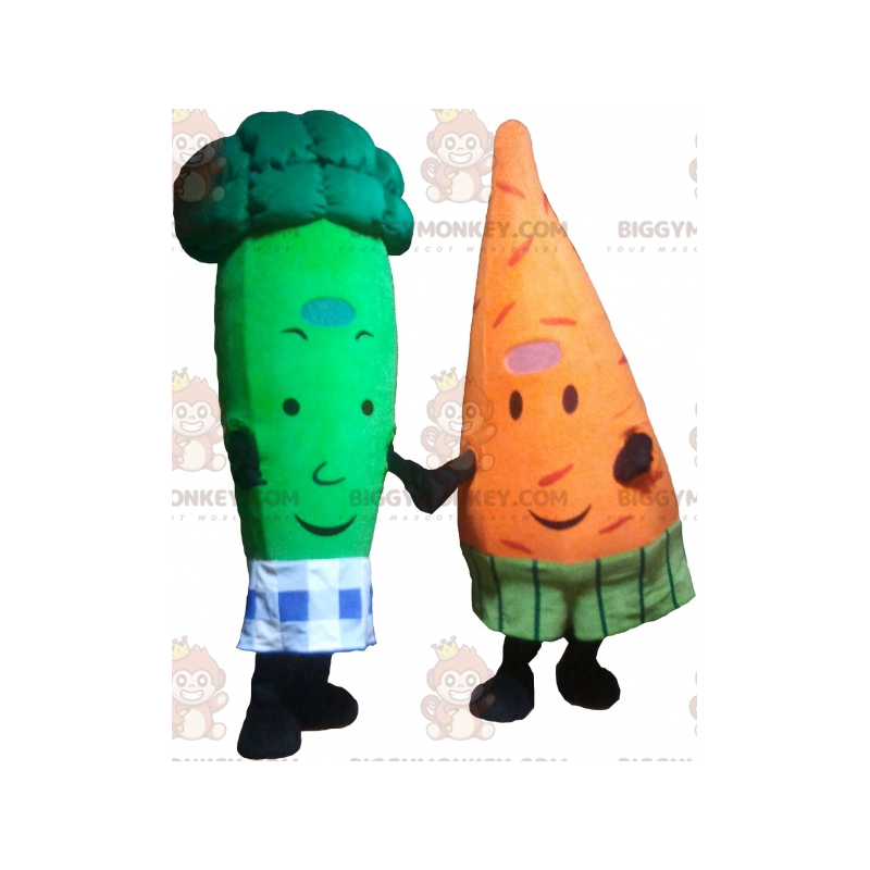 2 BIGGYMONKEY™s mascot: a carrot and a green broccoli -