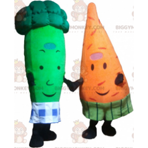2 BIGGYMONKEY™s mascot: a carrot and a green broccoli -