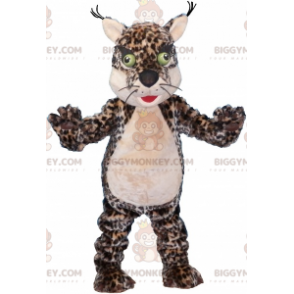 BIGGYMONKEY™ Mascot Costume Leopard Spotted Tiger with Green