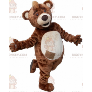 Costume da mascotte Teddy BIGGYMONKEY™ marrone e beige con