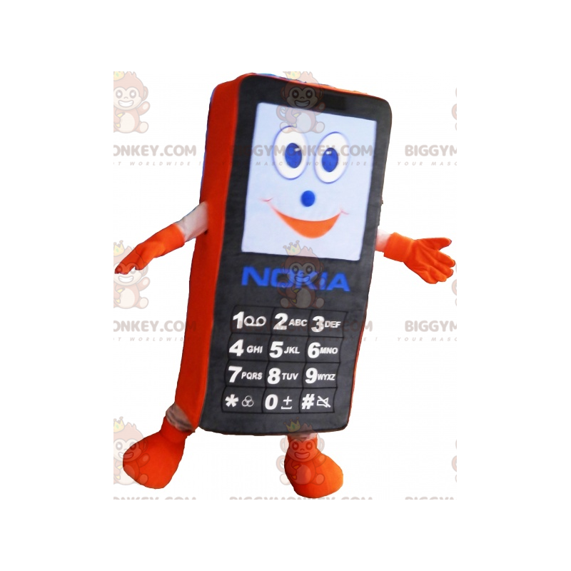Sort og orange mobiltelefon BIGGYMONKEY™ maskot kostume. GSM Sort og orange mobiltelefon BIGGYMONKEY™ maskot kostume. GSM