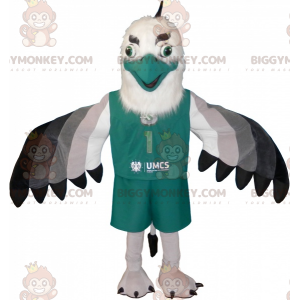 Kostým maskota BIGGYMONKEY™ White Black and Grey Vulture Eagle