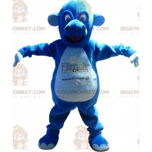 Schattig mollig draakblauw wezen BIGGYMONKEY™ mascottekostuum -