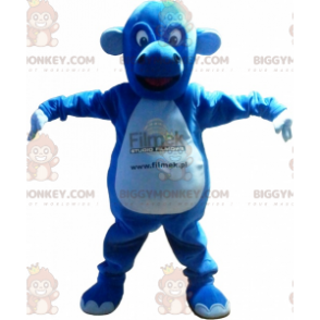 Schattig mollig draakblauw wezen BIGGYMONKEY™ mascottekostuum -