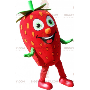 Disfraz de mascota gigante de fresa roja y verde BIGGYMONKEY™ -