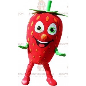 Kostium maskotka gigantyczna czerwono-zielona truskawka
