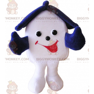 Velmi usměvavý kostým maskota BIGGYMONKEY™ z bílého a modrého