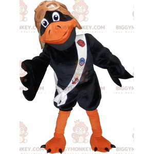 Černooranžový kostým maskota havrana BIGGYMONKEY™ s pilotní