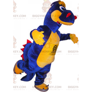 Kostium maskotka niebiesko-żółto-czerwony dinozaur BIGGYMONKEY™