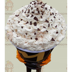 Giant Cappuccino BIGGYMONKEY™ Mascot Costume. Cafe BIGGYMONKEY™