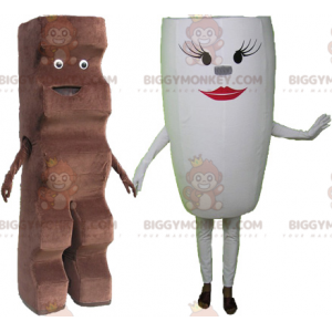 Duo de mascottes BIGGYMONKEY™ - une barre chocolatée et une