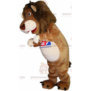  BIGGYMONKEY™ Tiger Lion Costume da mascotte beige e bianco - Mascotte del leone - BIGGYMONKEY_06201 - BiggyMonkey.com