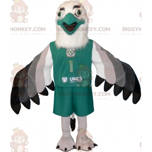 BIGGYMONKEY™ Mascot Costume White Gray and Black Eagle with