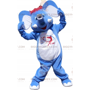 Super Fun Blue and White Elephant BIGGYMONKEY™ Mascot Costume -