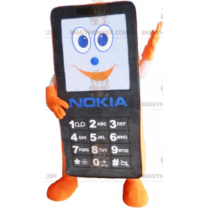 Disfraz de mascota BIGGYMONKEY™ negro y naranja para teléfono