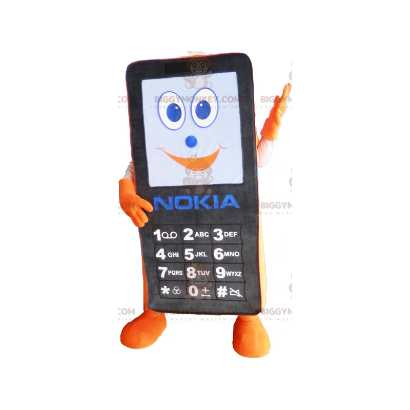 Black and Orange Nokia Cell Phone BIGGYMONKEY™ Mascot Costume -