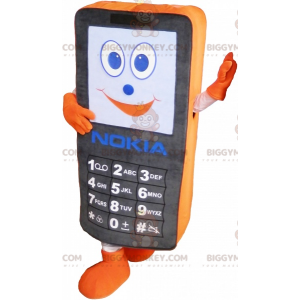 Black and Orange Nokia Cell Phone BIGGYMONKEY™ Mascot Costume -