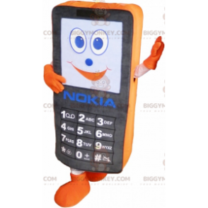 Black and Orange Nokia Cell Phone BIGGYMONKEY™ Mascot Costume -
