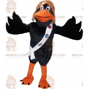 Musta ja oranssi Raven BIGGYMONKEY™ maskottiasu