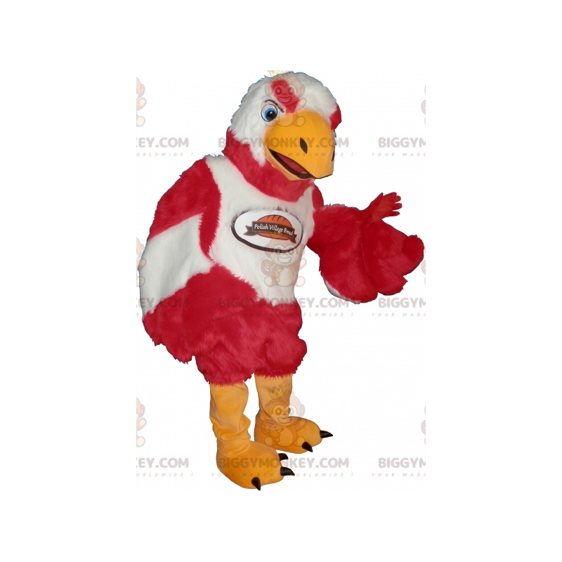 Suave y lindo disfraz de mascota BIGGYMONKEY™ de pájaro rojo y Suave y lindo disfraz de mascota BIGGYMONKEY™ de pájaro rojo y