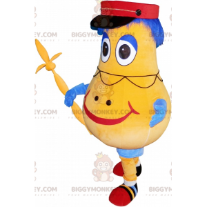 BIGGYMONKEY™ Costume da mascotte uomo patata gialla e blu -