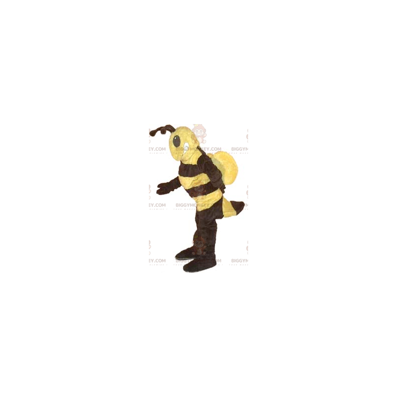 Gelbes und schwarzes Wespen-BIGGYMONKEY™-Maskottchen-Kostüm -