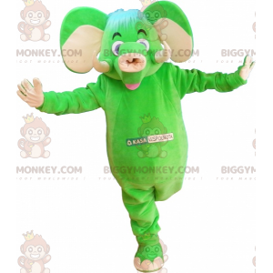 Zábavný a barevný kostým maskota BIGGYMONKEY™ se zeleným a