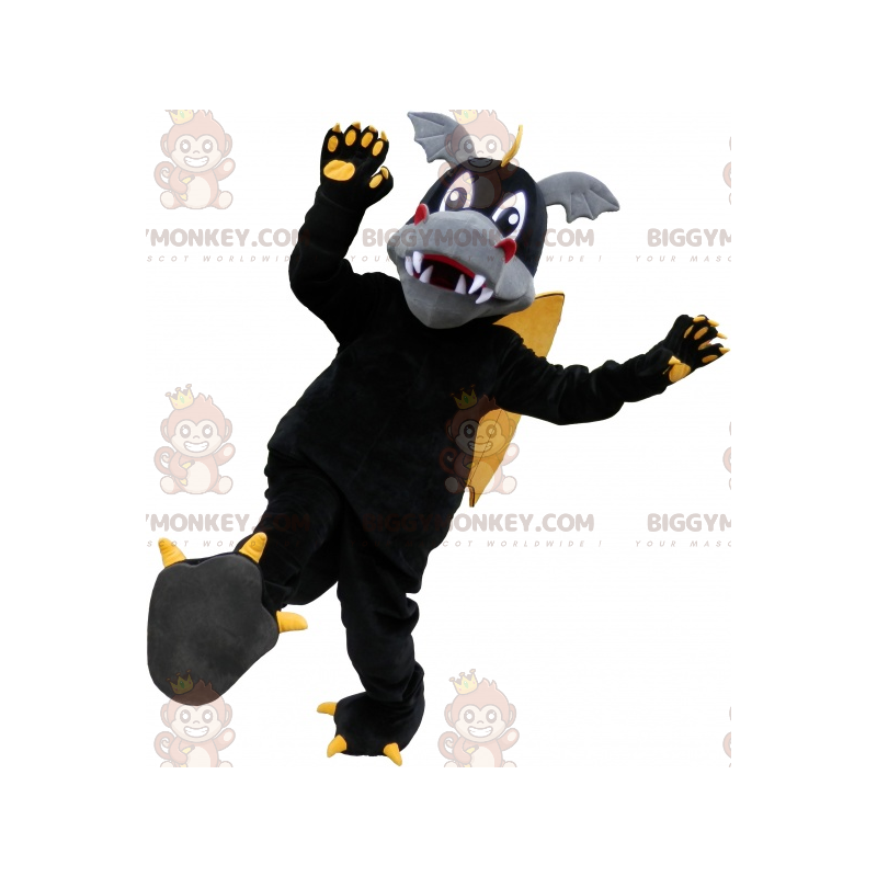 Very Cute Black Yellow and Gray Dragon BIGGYMONKEY™ Mascot Very Cute Black Yellow and Gray Dragon BIGGYMONKEY™ Mascot