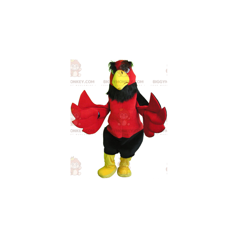 Funny Giant Black and Yellow Red Bird BIGGYMONKEY™ Mascot Funny Giant Black and Yellow Red Bird BIGGYMONKEY™ Mascot