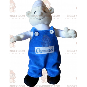 BIGGYMONKEY™ Maskottchenkostüm Weißer Schneemann mit blauem