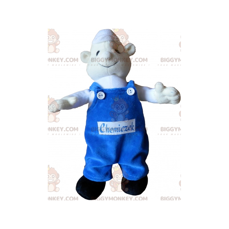 Fantasia de mascote BIGGYMONKEY™ boneco de neve branco com Fantasia de mascote BIGGYMONKEY™ boneco de neve branco com